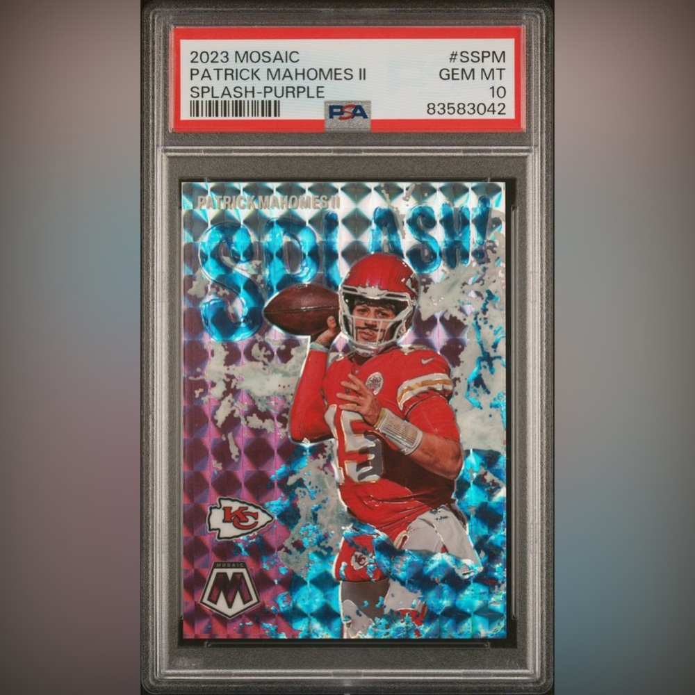 2023 Mosaic Patrick Mahomes Splash Purple #SSPM PSA 10 Kansas City Chiefs